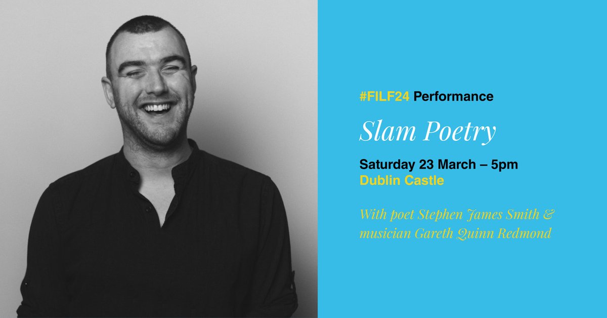 On Day 2 of the 24th Franco-Irish Literary Festival #FILF24, join acclaimed poet Stephen James Smith & musician Gareth Quinn for an exclusive #slam #poetry performance! Admission free / No booking Saturday 23 March at 5pm @dublincastleOPW More info: ow.ly/s9MZ50QYvy1