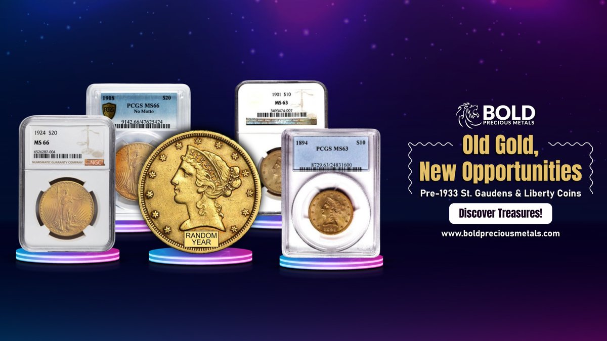 Uncover the Past, Invest in the Future: Shop Pre-1933 Gold Coins at BOLD Precious Metals.

boldpreciousmetals.com/sale/united-st…

#BOLDPreciousMetals #preciousmetals #Numismatics #GoldCoins #Pre1933Coins #StGaudensCoins #LibertyCoins #InvestInHistory #CoinCollecting #GoldInvestment #RareCoins