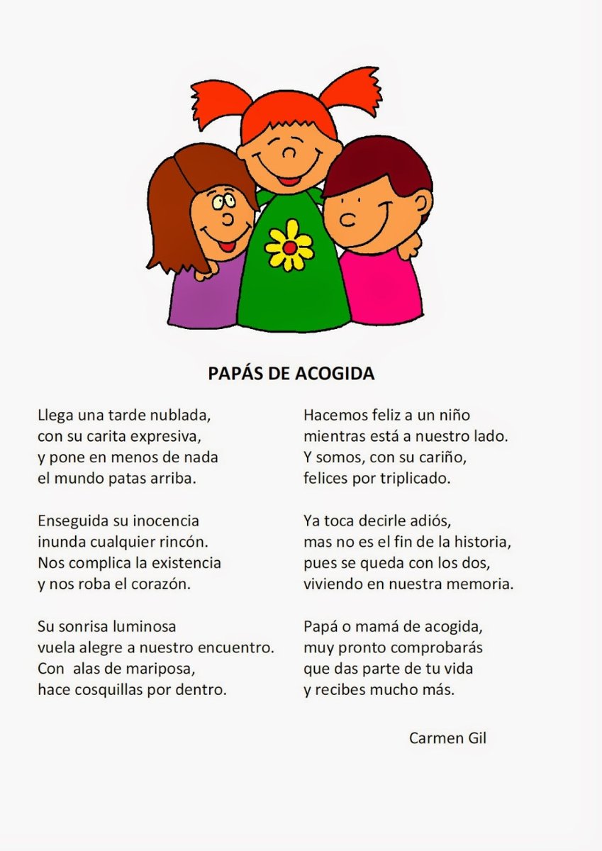 Feliz día de la poesía, en especial a todas las familias de Acogida🧡 Os dejamos con este bonito poema de Carmen Gil. #AcogimientoNavarra #AcogidaNavarra #AcogimientoFamilia #FamiliasdeAcogida