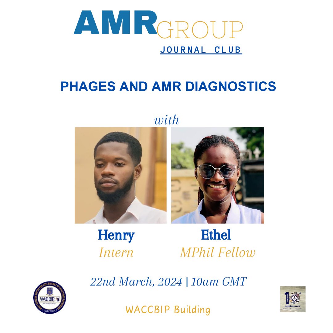 This edition of journal club @AMR_WACCBIP @WACCBIP_UG will focus on how #phages can be leveraged for #amr #diagnostic. @IsawumiAbiola @AbbanMolly @GSK @Ekua_o @UnivofGh @GHABSA_UG @AmpadubeaEunice @PhagesforGH @nkquakyi @UG_BCMB @mgcbg_cbil @_AlbeezyGH @NMIMR_UG @CAMO_Net1