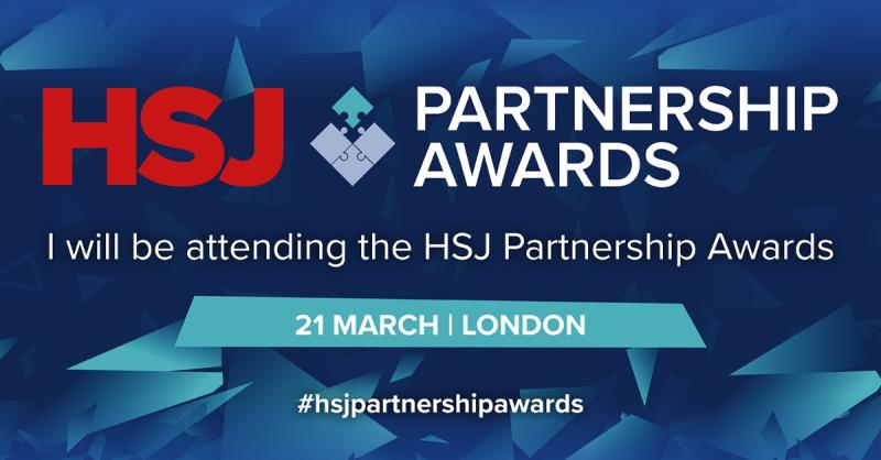 We're thrilled to be a finalist for the Partnership @HSJ_Awards which is happening TONIGHT! Good luck to everyone!