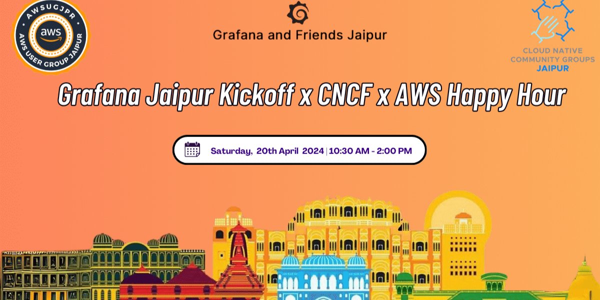 🌟 Calling all tech enthusiasts in Jaipur! Get ready for an unforgettable experience at the #Grafana Jaipur Kickoff x CNCF x AWS Happy Hour on April 20th, 2024, from 10:30 AM to 2:00 PM IST in Jaipur. Don't miss konfhub.com/grafana-jaipur #Networking #techevents #techcommunity