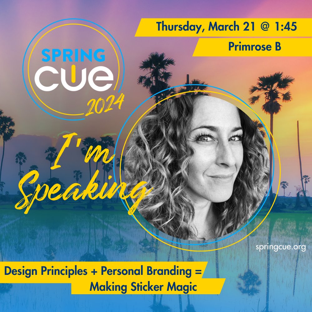 Can't wait to see you all in Primrose B at 1:45 today, #springCUE! Come learn how to create your own stickers and take part in the epic #CUEmmunity of sticker sharers! Don't forget to also come to the STICKER SWAP on Friday at 12:30!