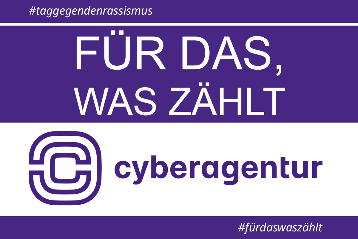 Bekenntnis der @CybAgBund zu Vielfalt und Demokratie am Tag gegen den Rassismus: t1p.de/m0usa #fürdaswaszählt #taggegendenrassismus #Cybersicherheit #Demokratie #Vielfalt #Innovation #Forschung #Wissenschaft @BWI_IT @BwCon_Inhouse