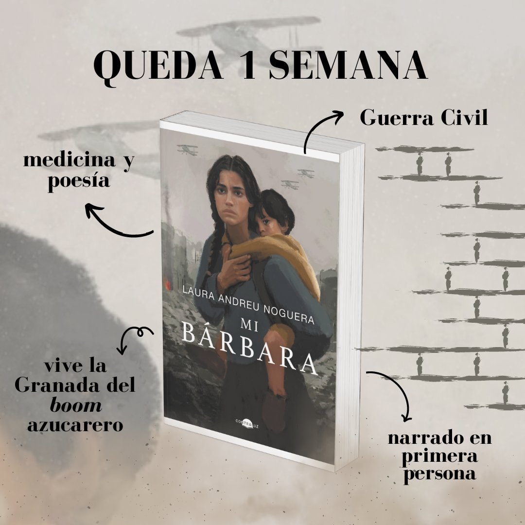 Ya no queda nada para que podáis disfrutar de Mi Bárbara, de Laura Andreu Noguera ⏳ Un homenaje a quienes no quisieron la Guerra Civil, una historia de amor sobre una médica que luchó, como tantos otros, por resistir 🙏🏼