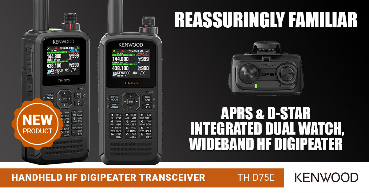 The TH-D75E digipeater with Dual Watch D-STAR and APRS gives you the range and capabilities to enjoy outdoor activities and support emergencies and search and rescue operations. bit.ly/TH-D75E #Dstar #transceiver #radiorepeater #digipeater #HFRadio #APRS #RadioHAM