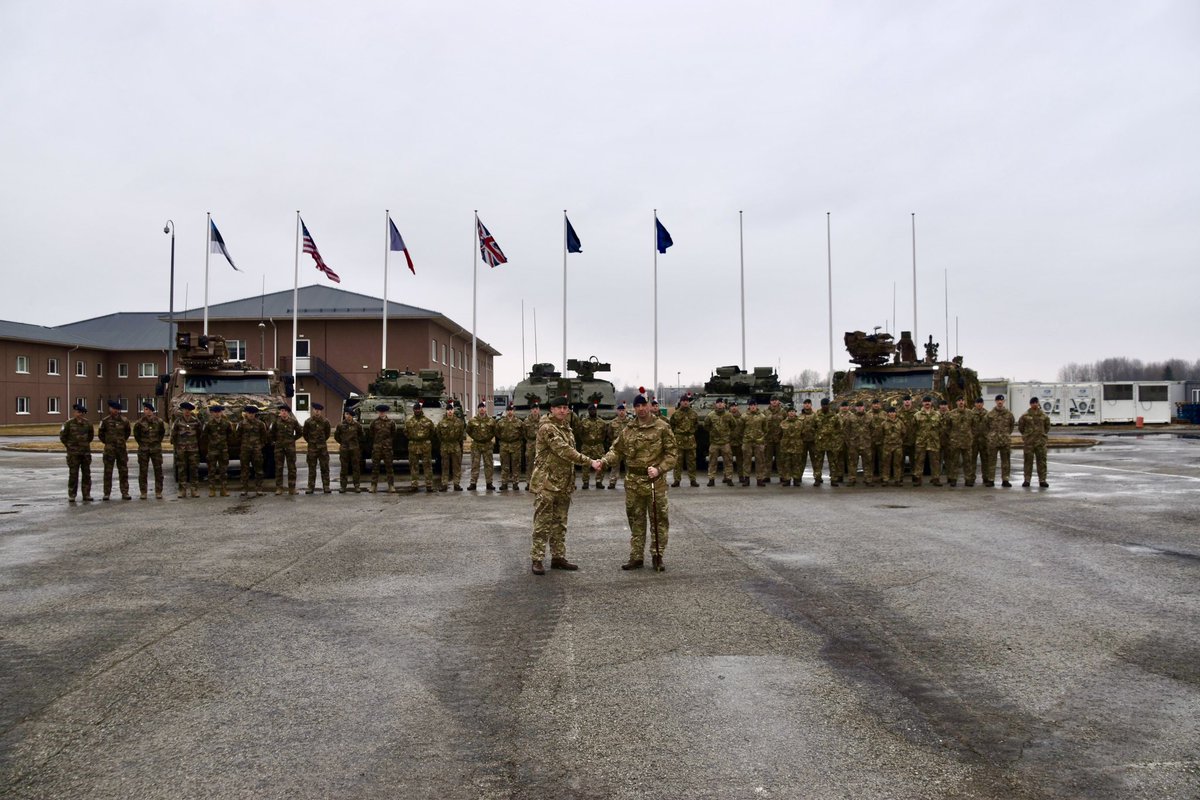 First Fusiliers pass command of @Natobgest to 5 @RiflesRegiment 🇬🇧🇪🇪🇫🇷 Today command has officially been passed from First Fusiliers to 5 Rifles! Well done First Fusiliers! 5 Rifles enjoy your time in Estonia 🇪🇪