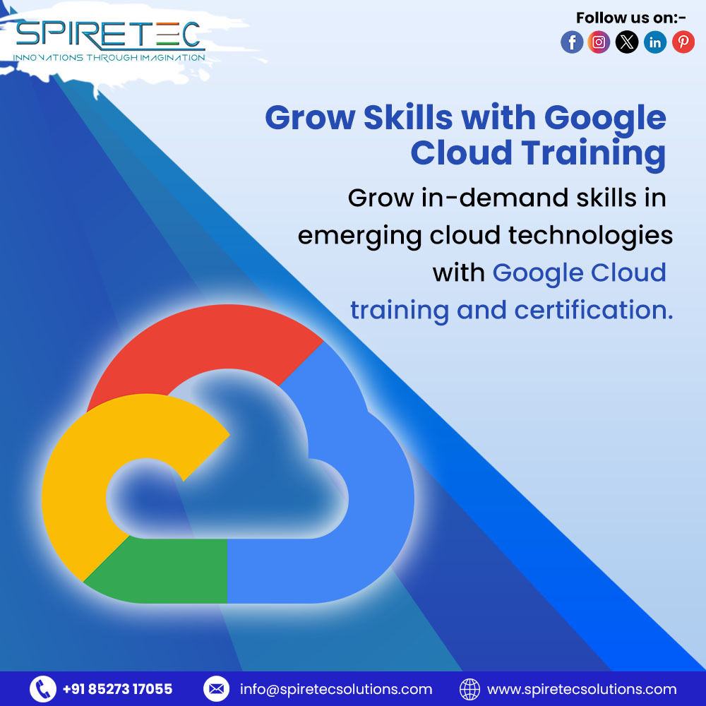 Spiretec_Train's tweet image. Take the first step towards career success with SpireTec Solutions.
Enroll for #CloudComputingCourses training online and choose a wide range of Cloud Computing certification.
Talk to us today!
Schedule a call now: +91 85273 17055
Visit to us at: spiretecsolutions.com