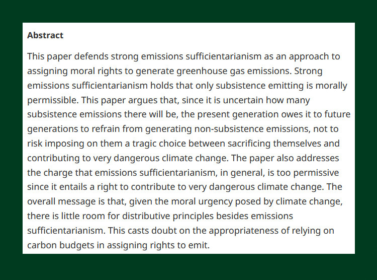 #OpenAccess from our new issue - Emissions Sufficientarianism - cup.org/3xeEn8g - Goran Duus-Otterstrom (@goteborgsuni & @Framtidsstudier)