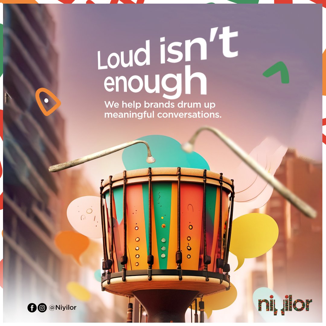 Ever felt like your brand's message is a solo act, drumming on deaf ears? We help brands bridge the gap between 'heard' and 'understood,' sparking meaningful conversations that drive results. #BrandStorytelling #ContentMarketing #WeAreNiyilor​ #DrumTogether