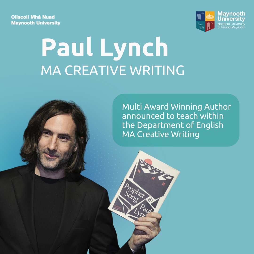 Exciting Announcement! 2023 Booker Prize Winner Paul Lynch has been appointed Maynooth University Distinguished Writing Fellow and will teach on the MA Creative Writing. Check out his recent interview with Al Jazeera: rb.gy/8u98cv
