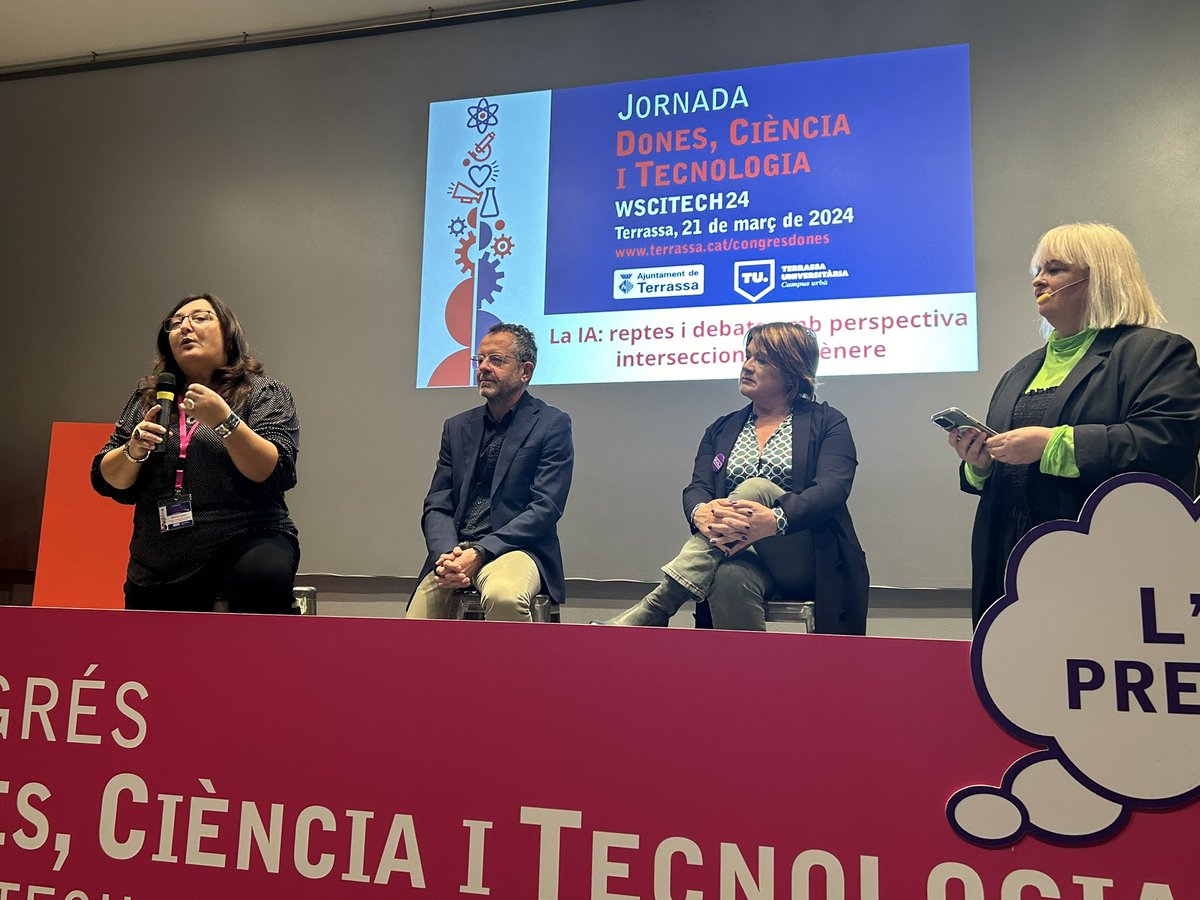 mlluisvall's tweet photo. 💜 Aquest matí estem a la Jornada Dones, Ciència i Tecnologia al @MNACTEC amb el títol “La Dona i la intel·ligència artificial: reptes i debats amb perspectiva interseccional de gènere”.

#WSCITECH #TrsCongrésDones https://t.co/E5h1CABTm2