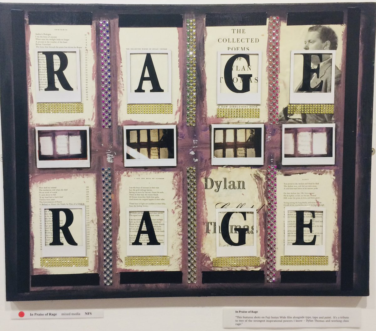 #WorldPoetryDay!🌍🖊️

An abundance of beautiful &amp; expressive poetry enriches our lives.

But suited to current vibes, this art piece created to honour the great poet, Dylan Thomas - In Praise Of Rage by Nicky Wire of Manic Street Preachers, feels apt! 🖼️

<a href="/Manics/">Manic Street Preachers</a> <a href="/DylanThomas_100/">Dylan Thomas</a>