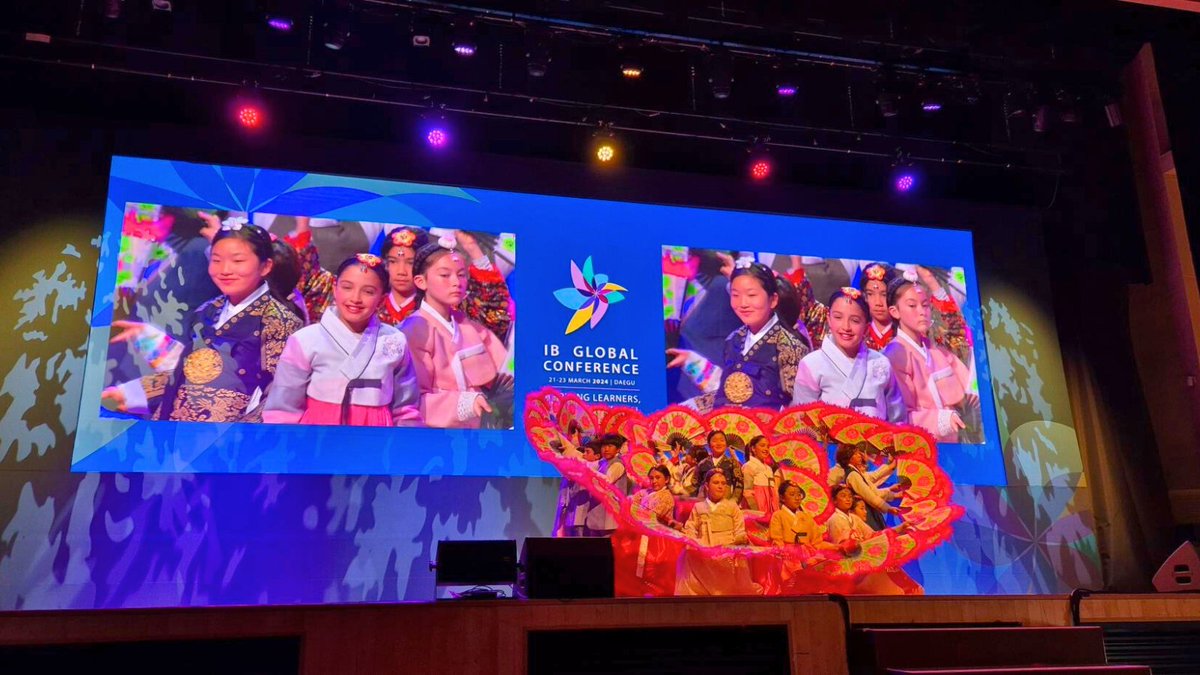 iborganization's tweet image. Our students always amaze us with their talents! Thank you to @ISBLearning, @SFS1912 and Kyungpook National University Middle School students for welcoming us to our #IBGC2024 Day 1 opening session with your moving performances. 👏