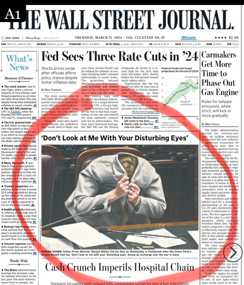 Alla fine Wanna Evita ce l’ha fatta a finire in prima pagina di uno dei più autorevoli quotidiani del mondo - letto dagli investitori di tutto il globo