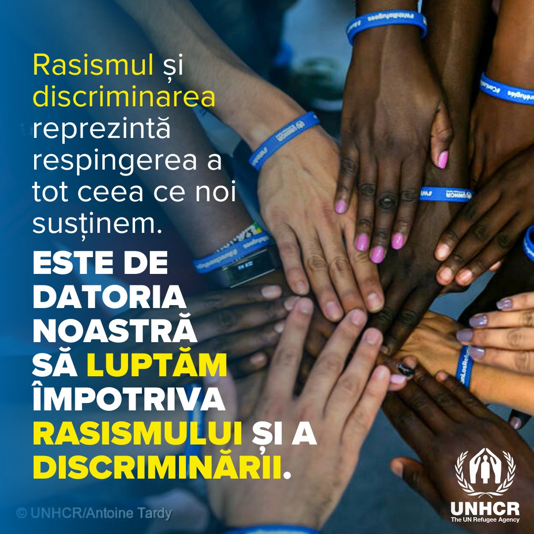De Ziua Internațională pentru Eliminarea Discriminării Rasiale reafirmăm angajamentul nostru de a lupta împotriva rasismului și a discriminării. #AlaturiDeRefugiati 💙