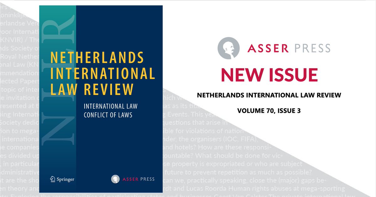 📚 #Newissue of the #NILR! This issue has 6 new articles (3 #openaccess) on topics such as state responsibility in human rights law and world pandemic control in international law. 🔗 Read it here: link.springer.com/journal/40802/… #AsserPress @SpringerLaw @fbakkerfrank