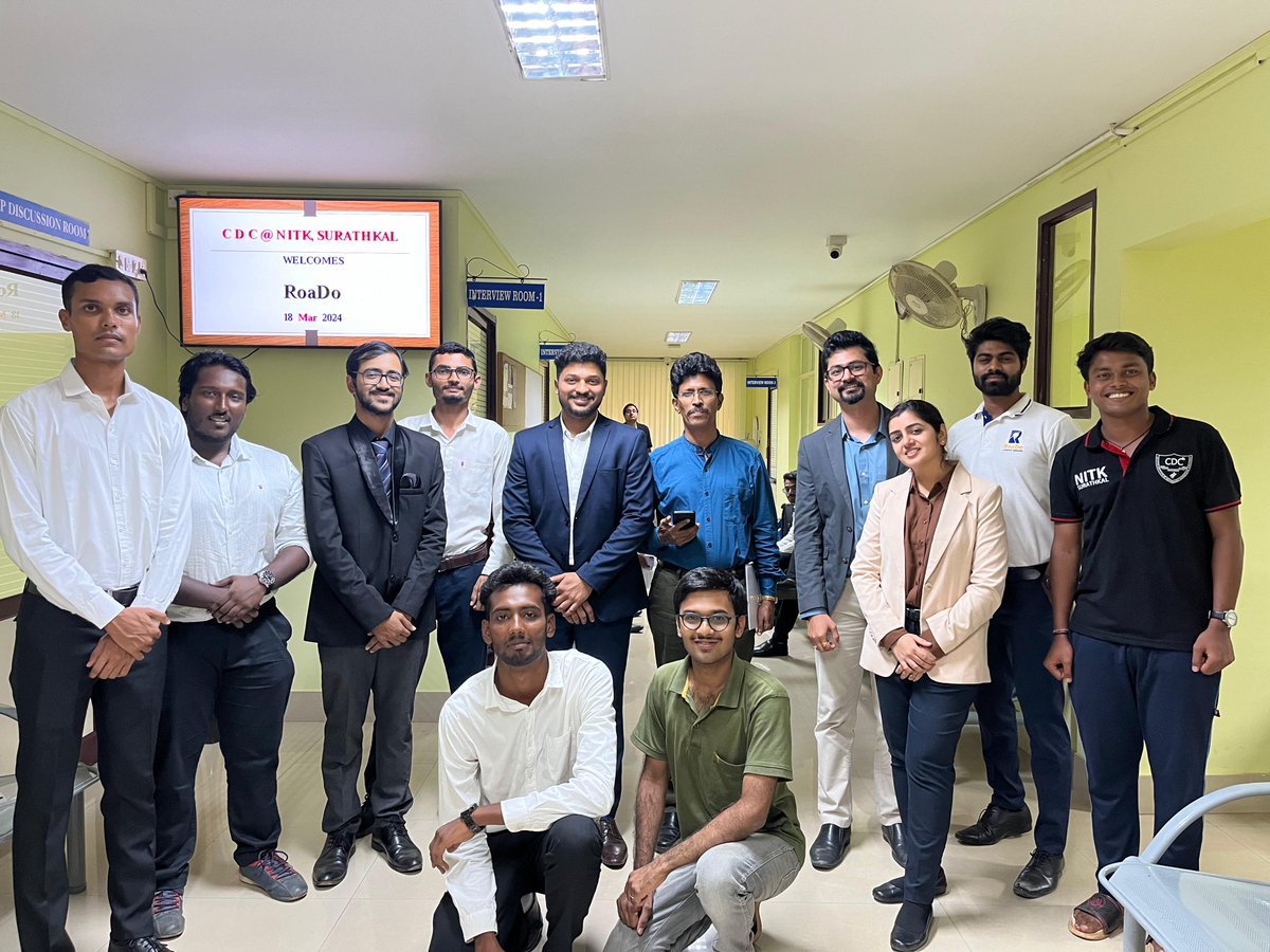 roado_india's tweet photo. RoaDo Campus Placement Drive - @surathkal_nitk 

A homecoming episode for the co-founders, where RoaDo finds its roots at.

Scouting for young and bright minds, to join our pursuit of democratizing tech for logistics.

#logistics_simplified!

https://t.co/sirpAnFDOz https://t.co/JBiIDmAq3G