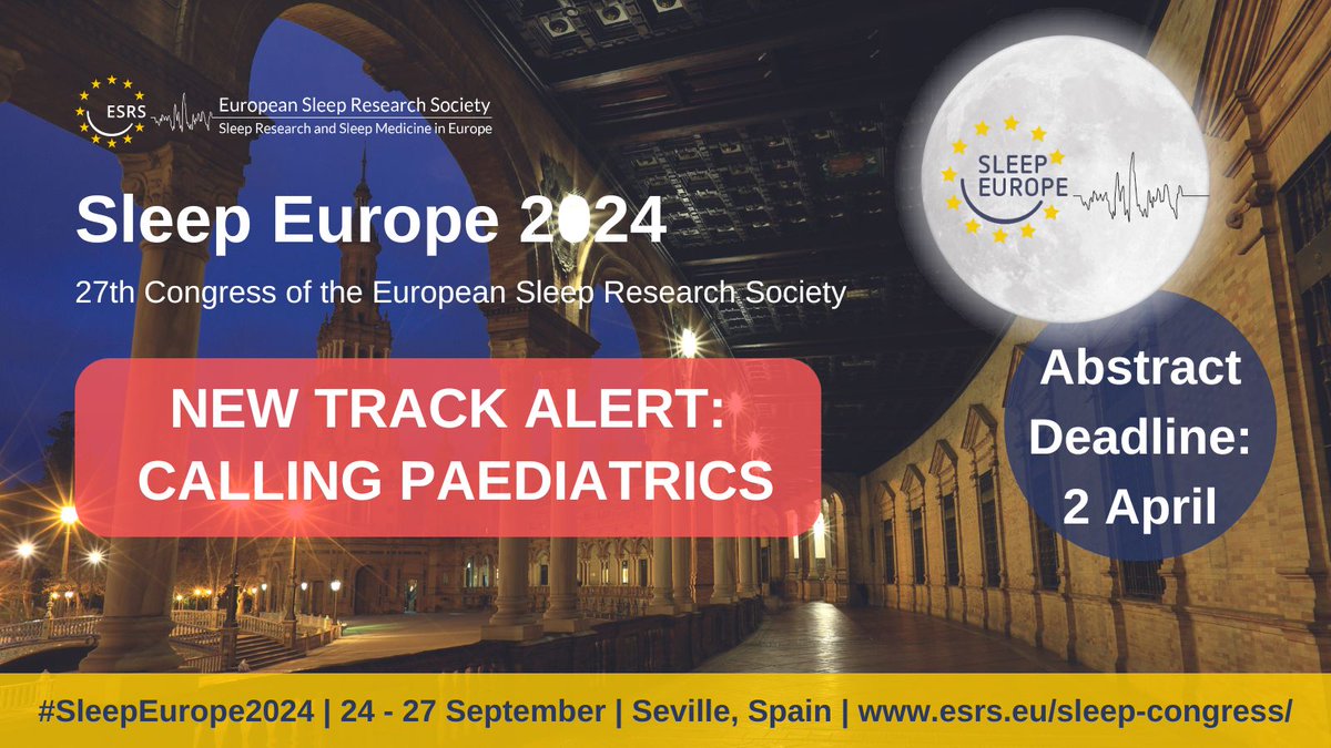 🌜Did you know? We've added a new #paediatrics track to our congress programme! Calling all clinicians and researchers to submit abstracts for this track. Join us at #SleepEurope2024 and showcase your work. #Sleep #SleepResearch 🔗 Learn more: ow.ly/tqSh50QXH47