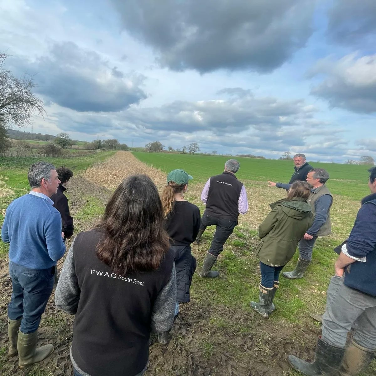 Great team meeting and walk in Hampshire with @fbuner of @Gameandwildlife leading us around some Grey Partridge habitat in the spring sunshine☀️ #FWAGSE #FWAGSouthEast #teamwork #professionaldevelopment #farming #wildlife #Habitat #greypartridge