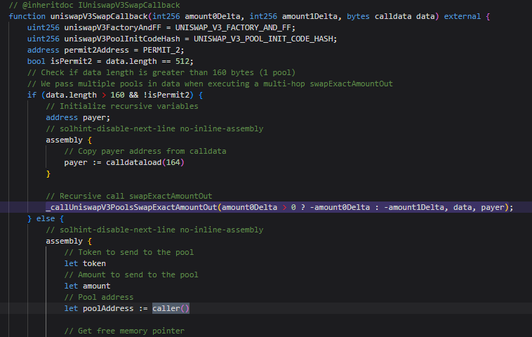 0xA5DF's tweet photo. @arc0nec @fried_rice @paraswap The tx has two calls to `uniswapV3SwapCallback()`, it seems like the first one goes in a path that doesn't verify the caller https://t.co/Cpzb5KoxhY