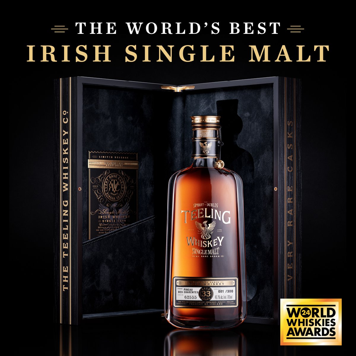 World’s Best Irish Single Malt! We are delighted to announce that our Teeling 33-Year-Old Single Malt Very Rare Cask has claimed the highest honour of the “World’s Best Irish Single Malt” at the World Whiskey Awards this year! Cheers to history in a bottle!