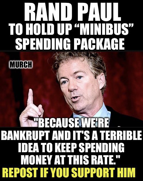 Finally some common sense in our government. Who agrees with and supports Rand Paul? 🙋‍♂️