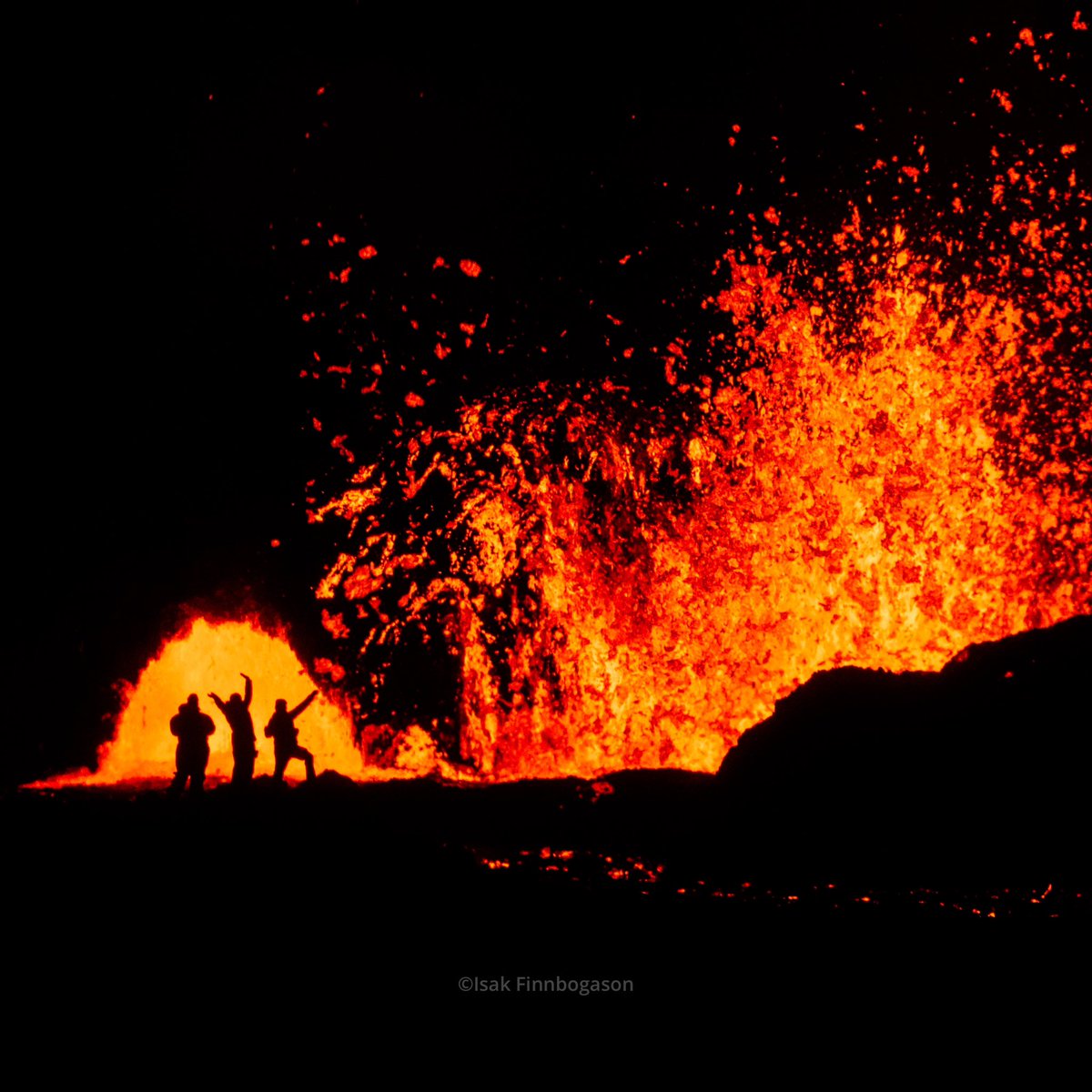 From all of the eruptions I have been to, this moment tops them all! What do we call this image? Us vs the world?  #iceland #volcano #eruption