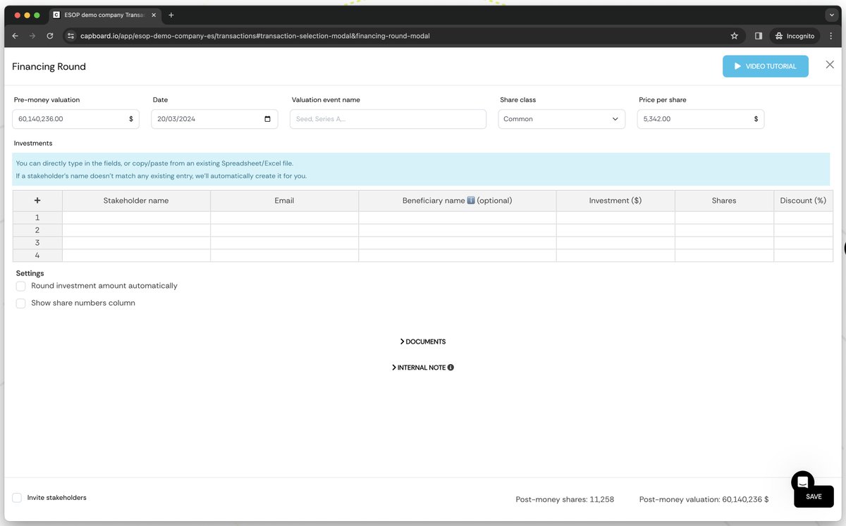 Alexbisbe's tweet image. Adding a new transaction to your cap table on @Capboardio – it&apos;s as easy as copy-pasting from a spreadsheet! 🚀 No hassle, no stress, just smooth sailing. capboard.io/en/simplifying…

#CapTableManagement #StartupTools #CapboardSimplicity