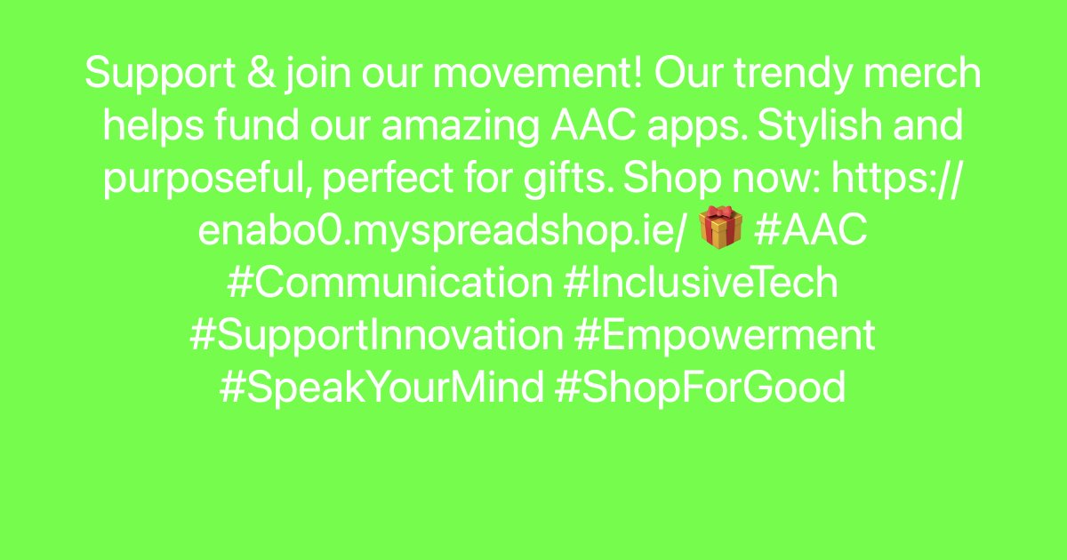 Support & join our movement! Our trendy merch helps fund our amazing AAC apps. Stylish and purposeful, perfect for gifts. Shop now: ayr.app/l/J7iE/ 🎁 #AAC #Communication #InclusiveTech #SupportInnovation #Empowerment #SpeakYourMind #ShopForGood