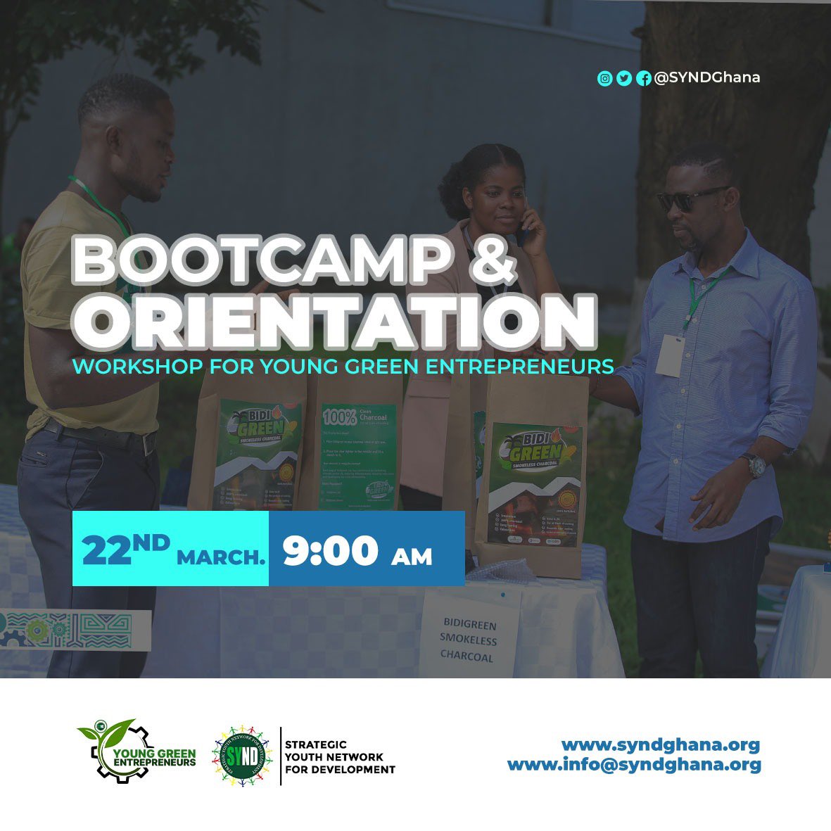 We are organizing an empowering Bootcamp and Orientation workshop tailored for our young green entrepreneurs! Let's come together and ignite passion for environmental entrepreneurship! #GreenInnovations #SYNDGhana #ClimateAction