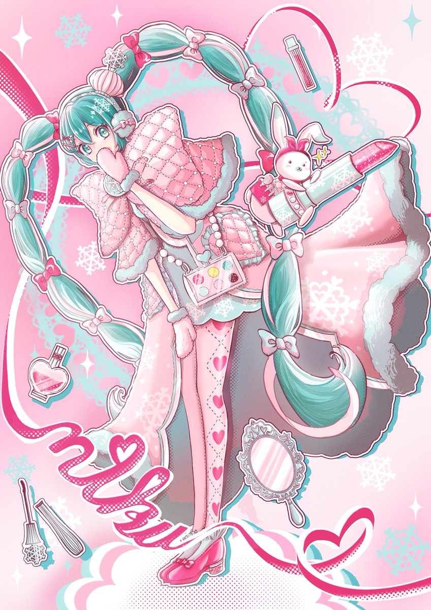 DAYsandayo's tweet image. CosmeticMIKU💄

うちの雪ミク2025ちゃんとユキネ、
何かの間違いでもいいからどうにかこうにかなんとか最終選考に残っておくれ！！🙏✨おなしゃす！！🙏✨
の願掛けで描いた頭身イラスト👼
piapro.jp/t/XlWI

#初音ミク
#雪ミク2025