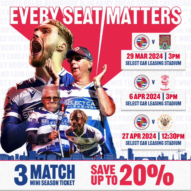 ReadingFC's tweet photo. Time is running out to secure your 𝙈𝙞𝙣𝙞 𝙎𝙚𝙖𝙨𝙤𝙣 𝙏𝙞𝙘𝙠𝙚𝙩 before Friday's opening game ⌛

To get you in the mood, we have cast a spotlight on 3️⃣ big wins in RG2 this season 👇