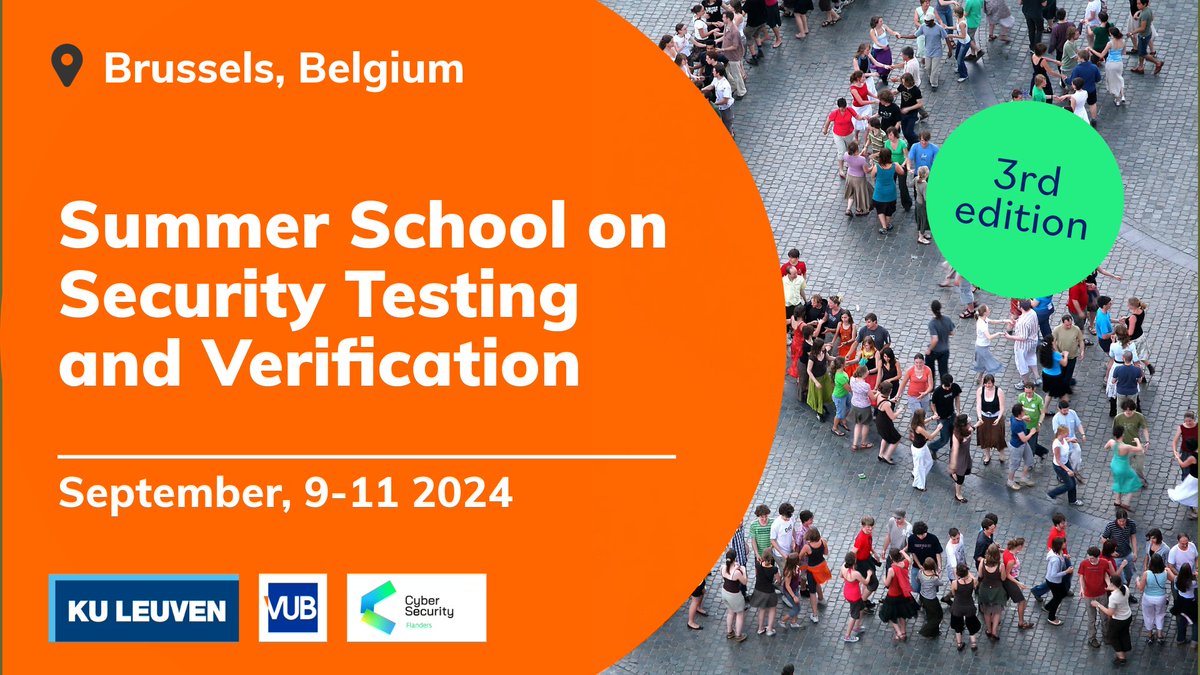 Save the date: 3rd edition of <a href="/softlab_brussel/">SoftwareLanguagesLab</a> and <a href="/DistriNet/">DistriNet</a> (<a href="/KU_Leuven/">KU Leuven</a>) Summer School on Security Testing &amp; Verification, Sept. 9-11. Applications open in May. #security #testing #SAST #DAST More info: cybersecurity-research.be/summer-school-…