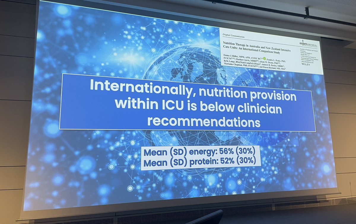 Elisabeth De Waele (@elisabethwaele) on Twitter photo 🥗🍗 Nutrition Session <a href="/ISICEM/">ISICEM</a> #ISICEM24
<a href="/ICUnutrition/">A/Prof Emma Ridley</a> Prof Ridley: Trial design is important and don’t use mortality as an outcome 👍
@ Prof Reintam Blaser: the ‘Underfeeding Syndrome’ might exist
<a href="/CStoppe/">Christian Stoppe</a> : A set of Biomarkers at the bedside could help us to steer therapy 🥗🍗 Nutrition Session <a href="/ISICEM/">ISICEM</a> #ISICEM24
<a href="/ICUnutrition/">A/Prof Emma Ridley</a> Prof Ridley: Trial design is important and don’t use mortality as an outcome 👍
@ Prof Reintam Blaser: the ‘Underfeeding Syndrome’ might exist
<a href="/CStoppe/">Christian Stoppe</a> : A set of Biomarkers at the bedside could help us to steer therapy