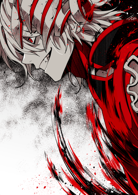 「red theme upper body」 illustration images(Latest)