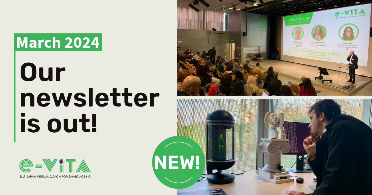 🆕 Our latest newsletter is out now! Explore the takeaways from our recent eVITA Final Conference, featuring highlights and insights from keynote speakers and e-VITA partners. 📖Check it out here: bit.ly/43zgrsE #evitaproject #evitaprojectnews #ageingequal