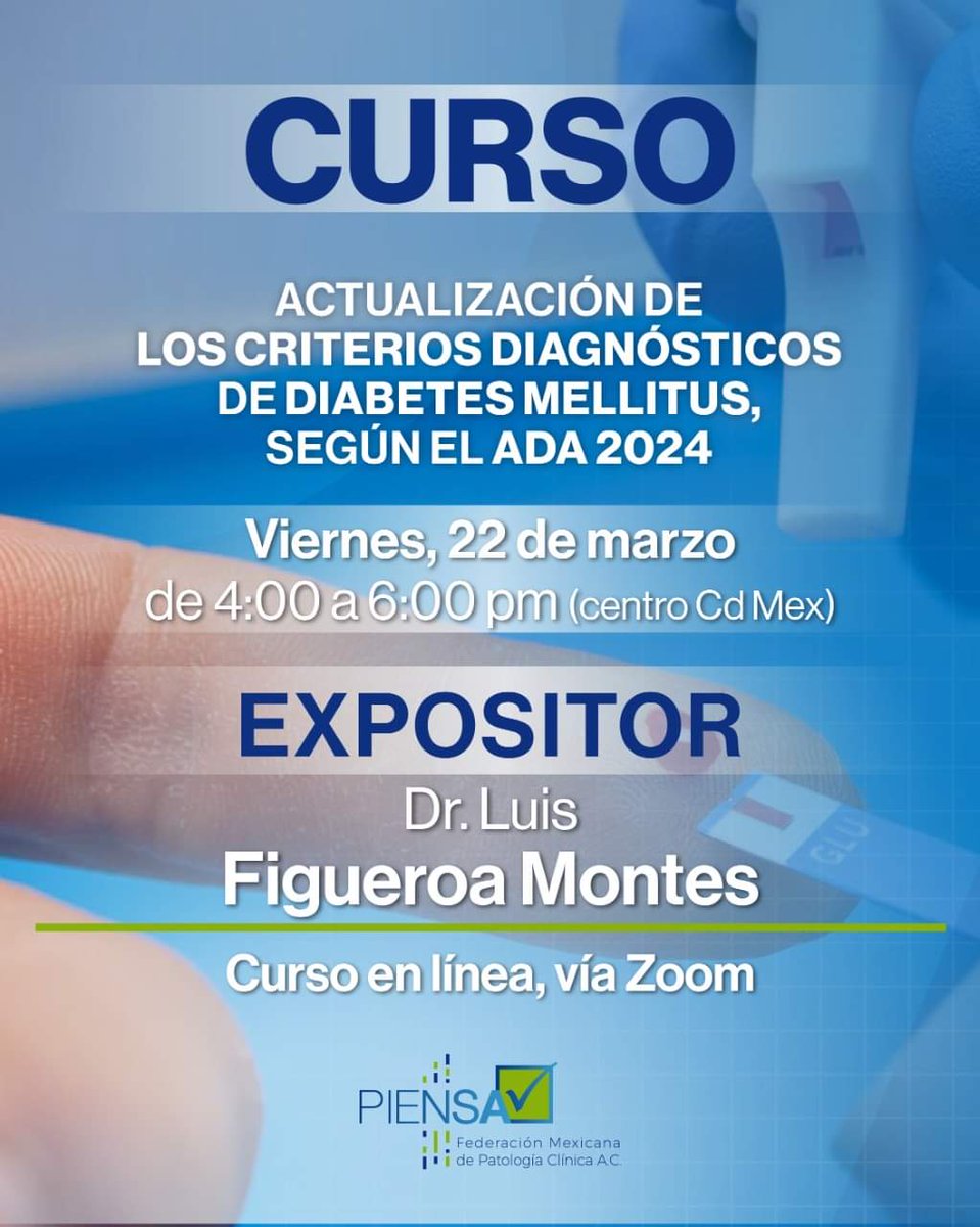 📚 Fecha:  viernes 22 de marzo.

🕠Hora : 5 pm 🇵🇪  4pm 🇲🇽

 🧑‍🔬 Informes al 55 5522 1282 y al 55 2463 2002 o al correo informes@piensa.org.mx

 #patologia #EstudioClínico #patologiaclinica #PatologíaClínica #LaboratorioClínico #Clínico #laboratoriomedico