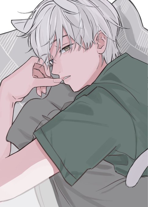 「cat boy grey hair」 illustration images(Latest)