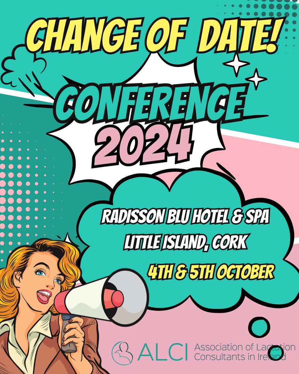 *CHANGE OF DATE* ALCI National Conference will now take place on 4&5th October in The Radisson Blu Hotel, Little Island Cork And what better way to celebrate National Breastfeeding Week with Friends and colleagues 😉 #ALCI #IBCLC #breastfeedingsupport