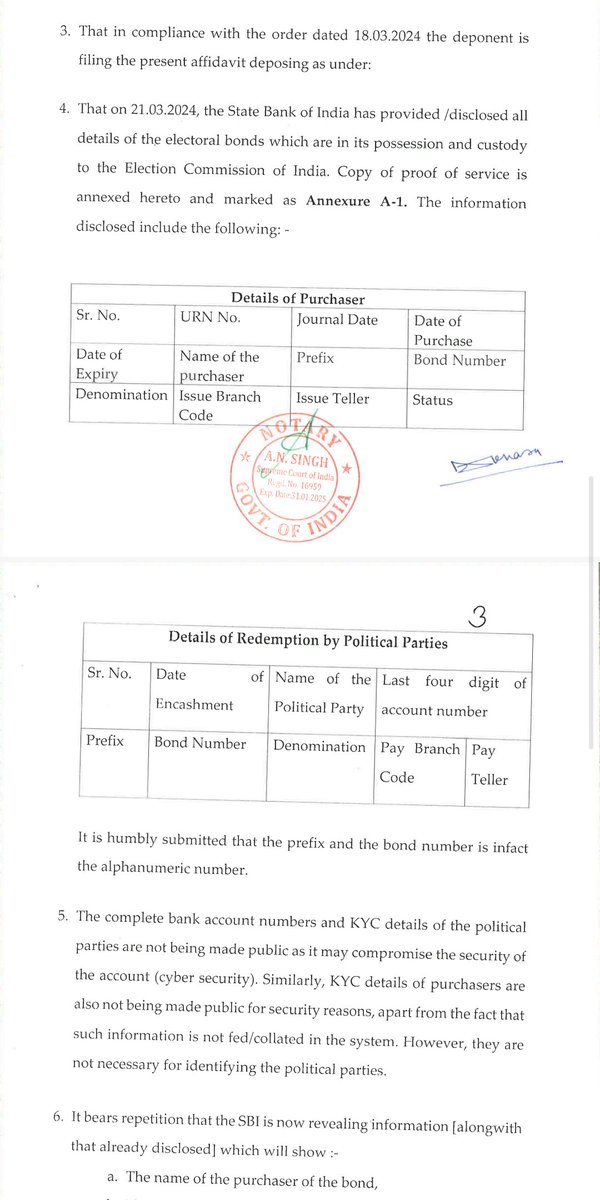 State Bank of India files compliance affidavit in Supreme Court saying it has disclosed all details, including alfanumeric number of Electoral Bonds, to the Election Commission.
<a href="/DeccanHerald/">Deccan Herald</a>