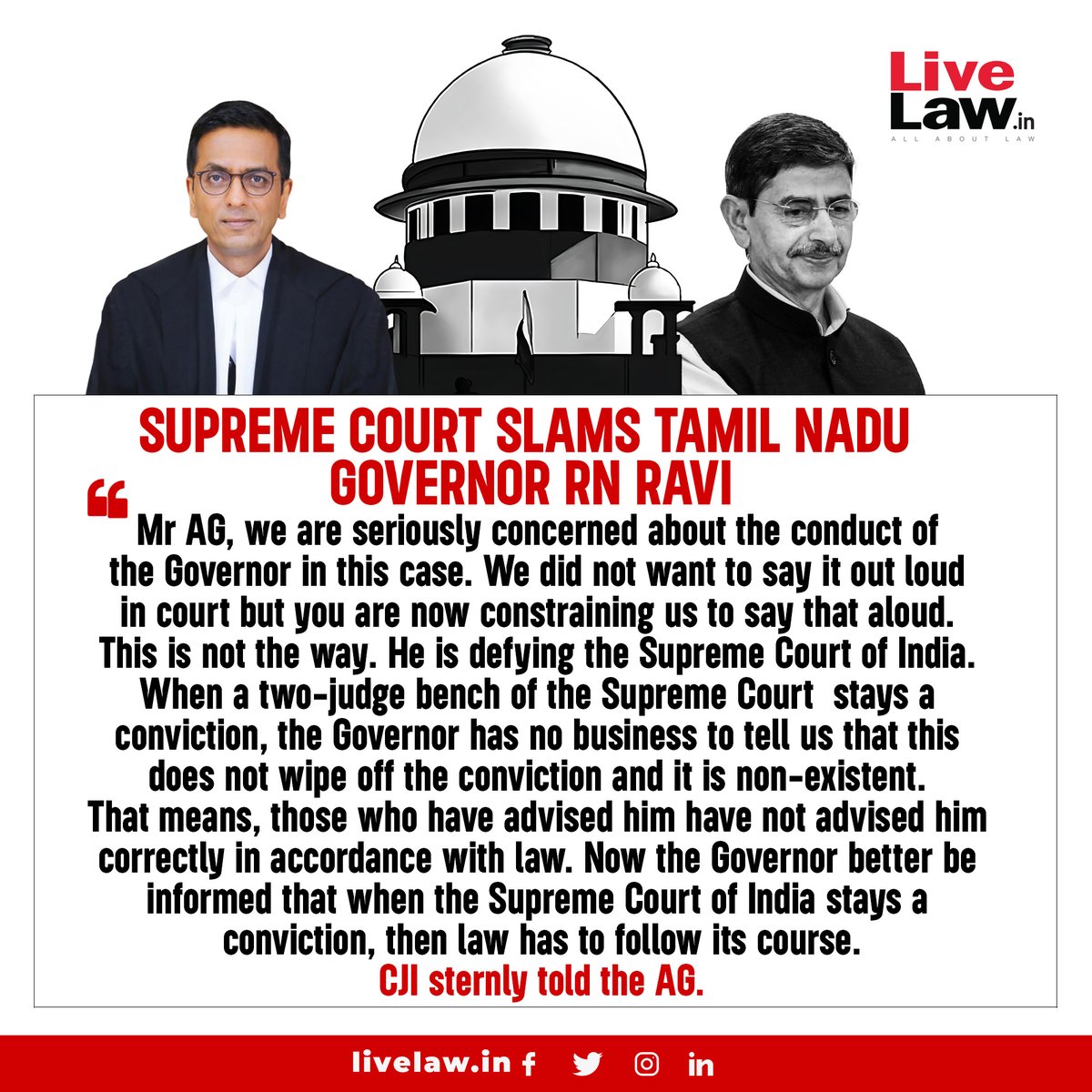 'TN Governor Defying Supreme Court, Seriously Concerned About His Conduct' : Supreme Court Slams Governor RN Ravi For Refusing To Appoint Minister
Read more: t.ly/ZgRBN

#SupremeCourt #CJIChandrachud #TNGovernor #RNRavi