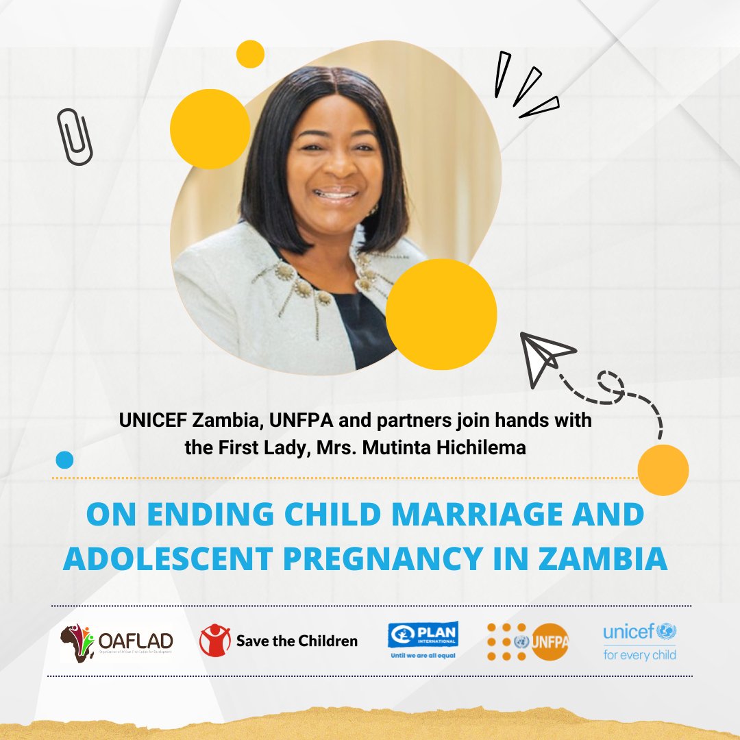 No child should have to give up their dreams for marriage. Join us in the effort to end child marriage & protecting #children's rights! 🤝 Excited to join hands with First Lady, @MrsHichilema & host of discussions on ECM. Let's work together to #EndChildMarriage🚫 #TakeActionNow!