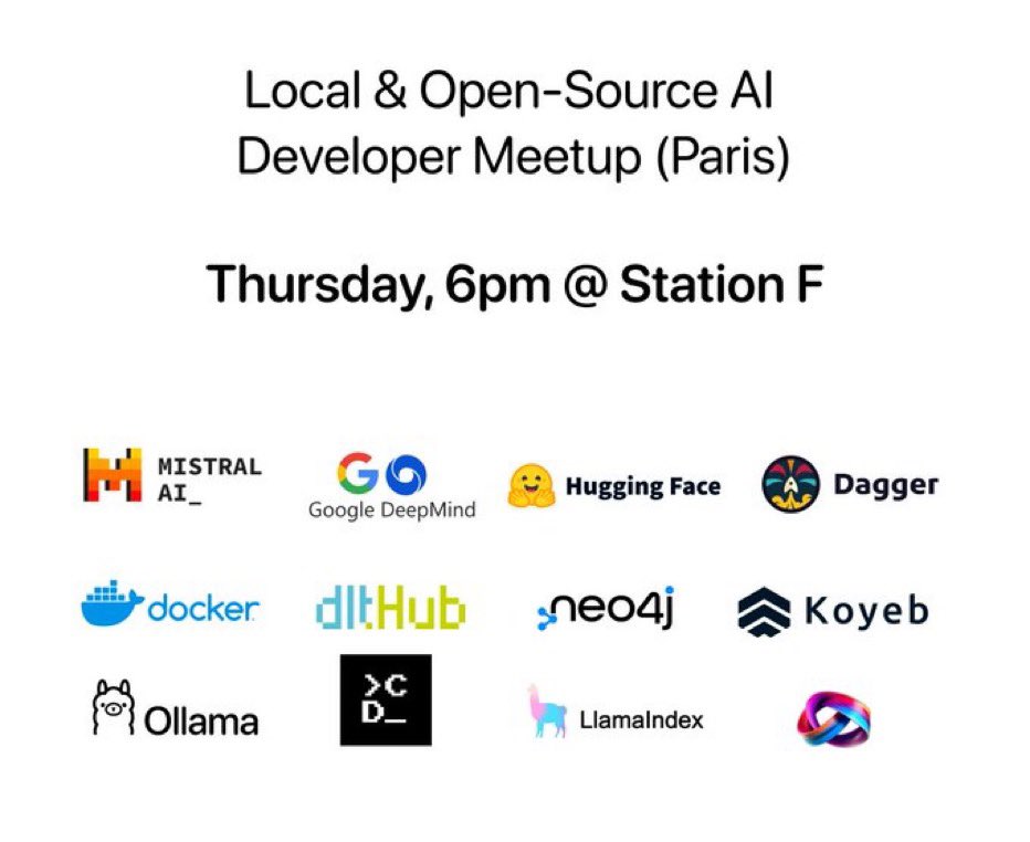 igorschlum's tweet photo. On se retrouve ce soir à station F pour discuter avec l’équipe d’Ollama, fantastique projet open source pour faire tourner l’IA en local sur votre Mac (ou PC).
On peut en encore s’inscrire ici :
https://t.co/cvJ19VH7me

#stationF #Ollama #opensource https://t.co/WSPyeo1GIy