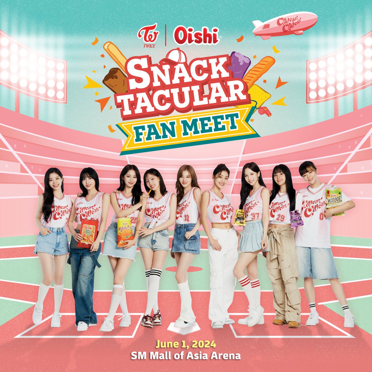 You asked for a fan meet? We GOT YOU, ONCEs! 🎉  Save the date for the #TWICExOISHISnacktacularFanMeet on June 1, 2024 at the SM Mall of Asia Arena.  JUST CHILL AND CHILL AND RELAX-LAX as more details will be revealed soon. 👀 #OWowOWow