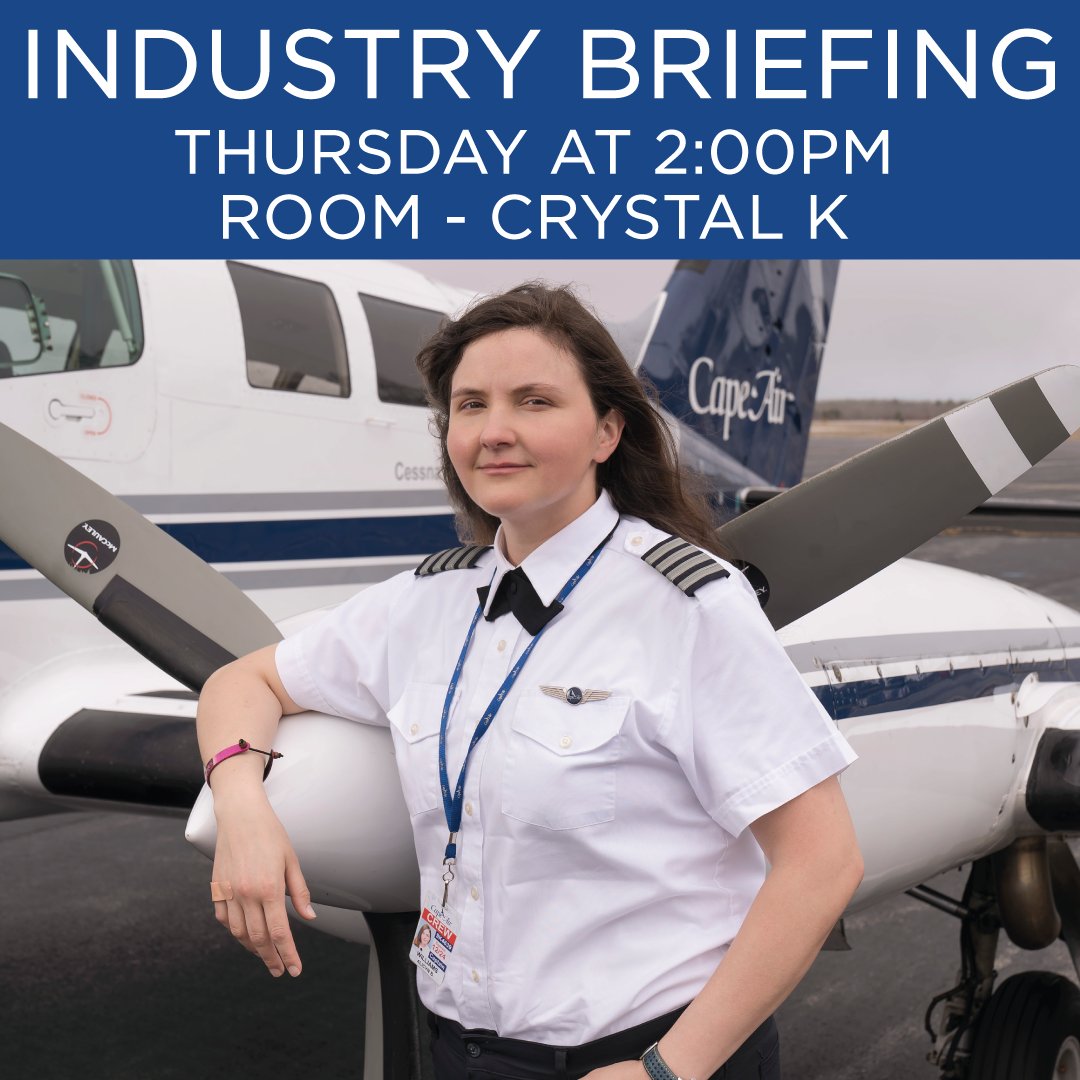 Are you attending WAI this year? Cape Air would like to invite you to attend our Industry Briefing Thursday at 2:00pm in room Crystal K. Come learn more about the state of the aviation industry. . . . #flycapeair #womeninaviation