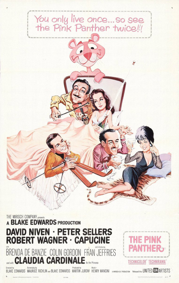 🎬MOVIE HISTORY: 60 years ago today, March 20, 1964, the movie ‘The Pink Panther’ opened in theaters!

#DavidNiven #PeterSellers #RobertWagner #Capucine #ClaudiaCardinale #BrendaDeBanzie #ColinGordon #JohnLeMesurier #JamesLamphier #GuyThomajan #MichaelTrubshawe #RiccardoBilli