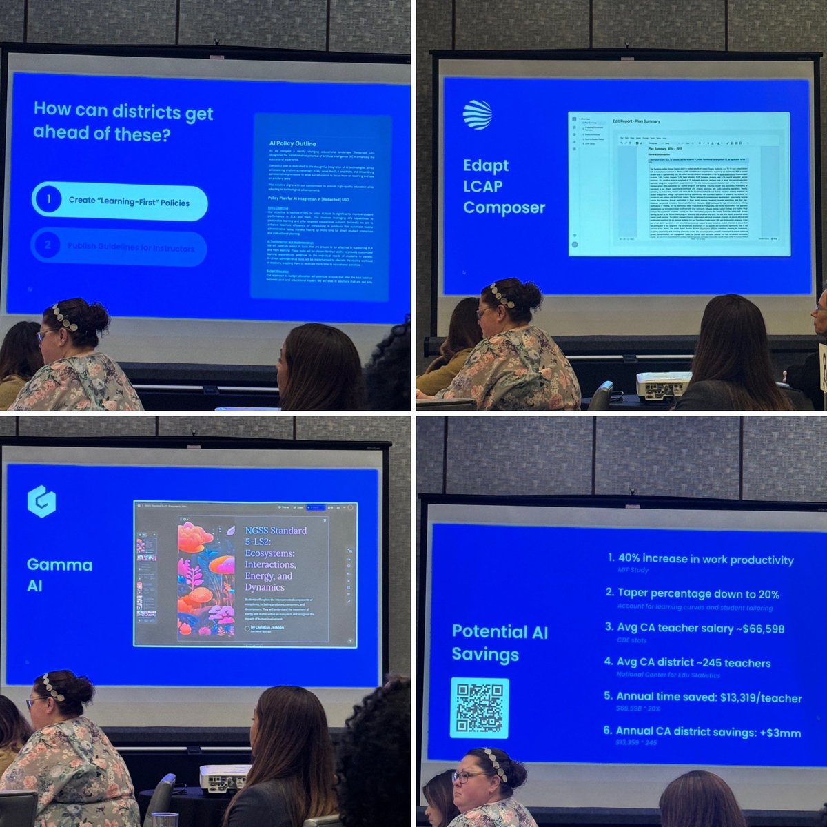 At @ACSAXVII & OCSBA Joint Dinner! ❤️the learning & ❤️seeing my peeps! Learned how ChatGPT & AI tools can revolutionize administrative efficiency & support student achievement. Excited to implement strategies & 👀 the positive impact they'll have on our school community. #AI