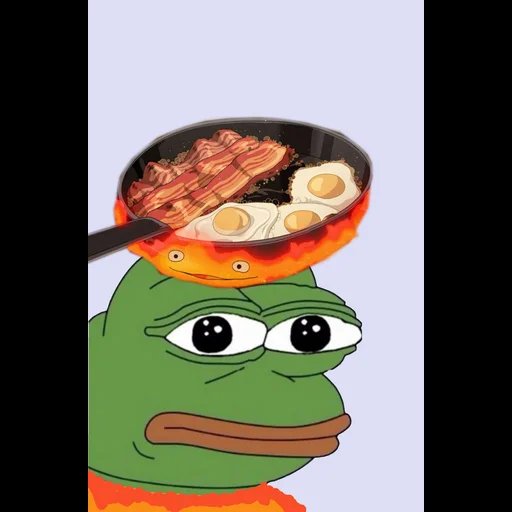 _foodpepe_'s tweet image. Nothing like some nice fried eggs and bacon to start the day. Only a well-fed #Foodpepe is a happy frog.