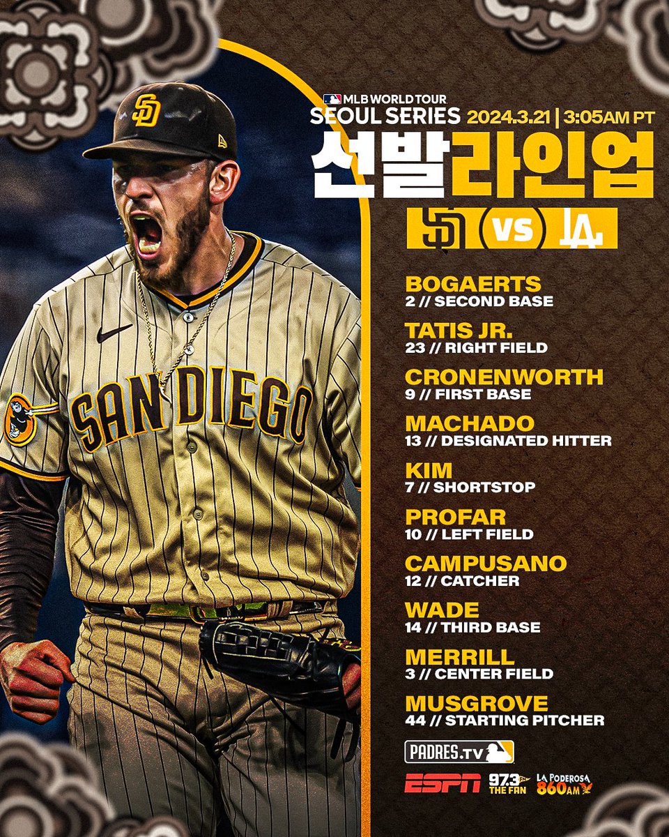 [LIVE](MLB)SD&LAD世界の大谷+山本✈首爾續鬥教士海外戰G2